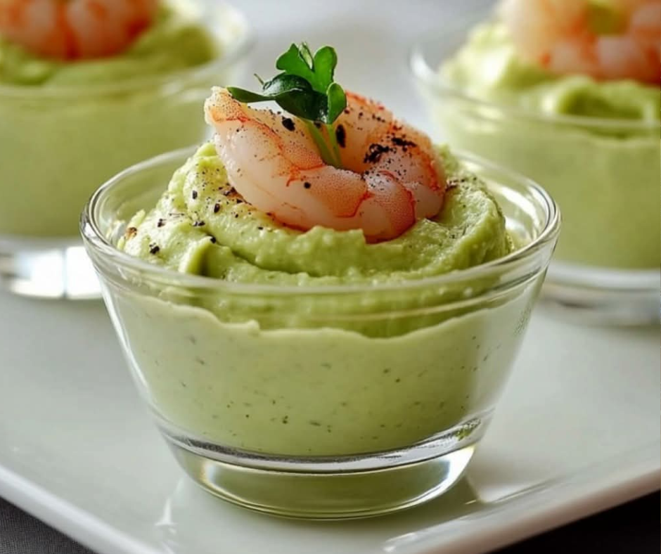 mousse avocado e gamberetti