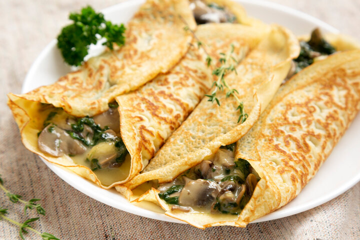 crespelle con funghi