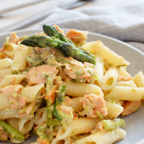 penne salmone e asparagi